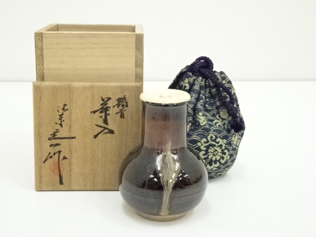 桶谷定一作　鶴首茶入　美品‼️ 道具 ] - 道具 京焼 桶谷定一造 鶴首茶入（共箱）□z | ネット
